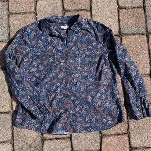 Croft & Barrow Paisley Button Down Long Sleeve Shirt